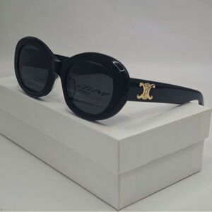 Celine Black Oval Sunglasses